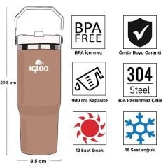 Igloo Powder Termos 900ml- KAHVERENGİ-BEYAZ