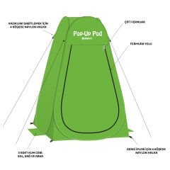 Gigatent Pop-Up Kamp Kabin Tuvalet Çadır