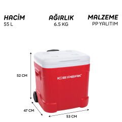 Icepeak IceCube Tekerlekli Buzluk 55 Litre-KIRMIZI
