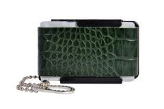 Q Wallet Crocodile Baskılı Kredi Kartlığı-SİYAH-YEŞİL