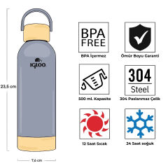 Igloo Hydrate Pro Termos 500ml-DUMAN MAVİ