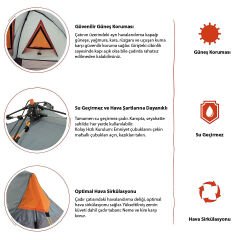 Where Tomorrow Dreieck Otomatik Çadır-GRİ