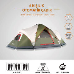 QuickUp DomeHike 6 Kişilik Otomatik Çadır