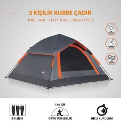 Mobihome 63200 Otomatik Çadır-GRİ