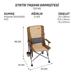 FreeCamp Foster Katlanır Sandalye-KAHVERENGİ