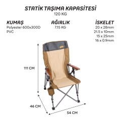 FreeCamp Trager Katlanır Sandalye-KAHVERENGİ