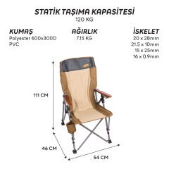 FreeCamp Trager Katlanır Sandalye-KAHVERENGİ