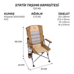 FreeCamp Wayne Katlanır Sandalye-KAHVERENGİ