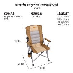 FreeCamp Wayne Katlanır Sandalye-KAHVERENGİ