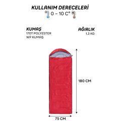 AndOutdoor NewCebu Uyku Tulumu-KIRMIZI