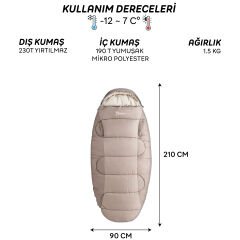 FreeCamp Sleepwell 300 Uyku Tulumu-BEJ