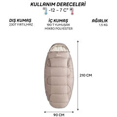 FreeCamp Sleepwell 300 Uyku Tulumu-BEJ