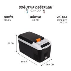 IcePeak Rega Kompresörlü Buzdolabı 16 Litre