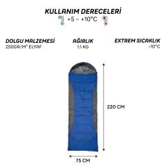 FreeCamp Traveller Envelope Uyku Tulumu-MAVİ