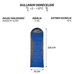 FreeCamp Traveller Envelope Uyku Tulumu-MAVİ