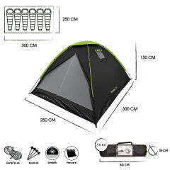 FreeLife Monodome First 6 Kişilik Çadır-SİYAH