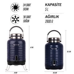 Igloo Family Barrel Termos 5 Litre-LACİVERT