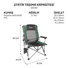 FreeCamp Wayne Katlanır Sandalye-HAKİ-SİYAH