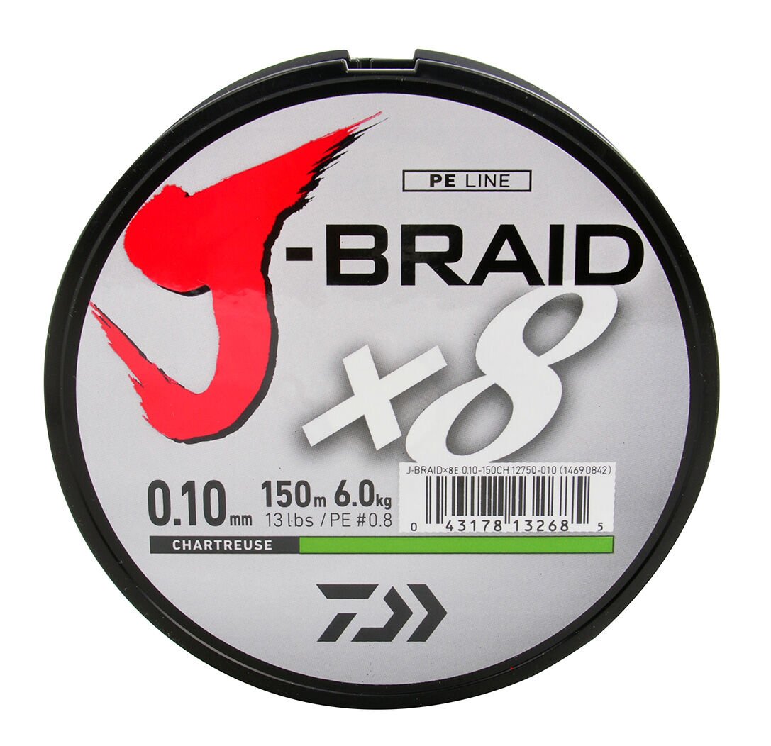 Daiwa J-Braid 8B Chartreuse 150m 0.10mm Olta Misinası
