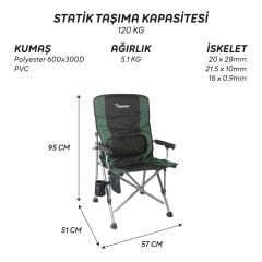 FreeCamp Foster Katlanır Sandalye-HAKİ-SİYAH