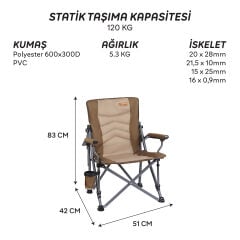 FreeCamp Shelby Katlanır Sandalye-KAHVERENGİ