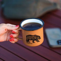 FreeCamp Campers Emaye Mug 350ml-BEJ