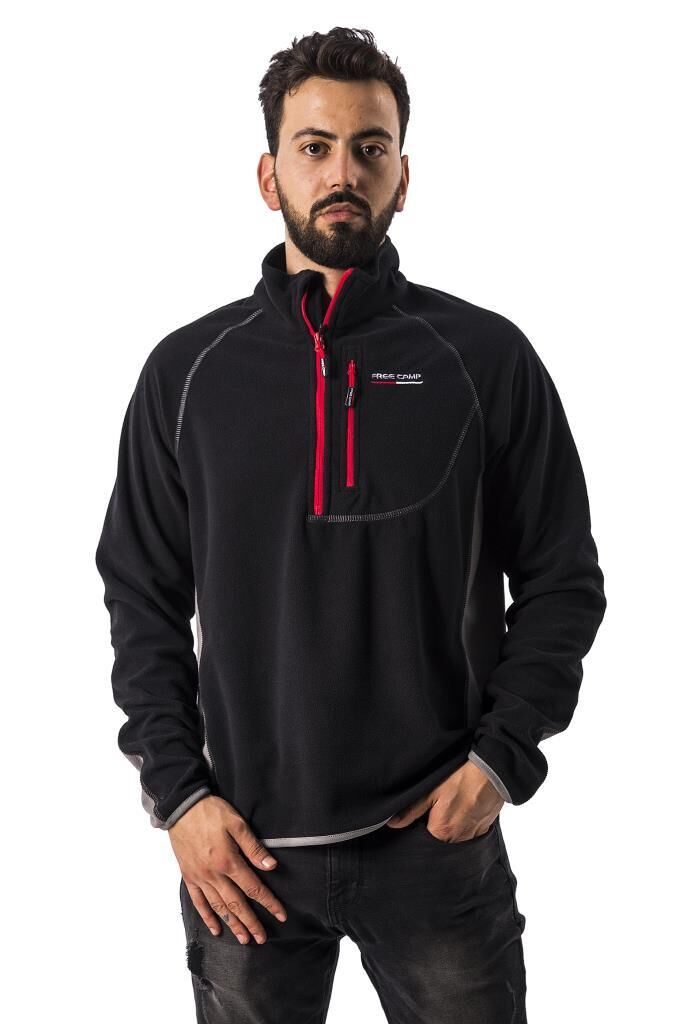Freecamp Fleece Yarım Fermuar Polar Siyah