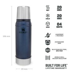Stanley Klasik Vakumlu Termos 0.75 Lt Mavi