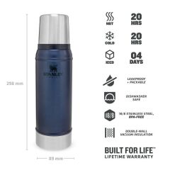 Stanley Klasik Vakumlu Termos 0.75 Lt Mavi