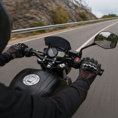 FreeCamp Power Tam Parmak Motosiklet Eldiveni EN 13594-SİYAH-KIRMIZI