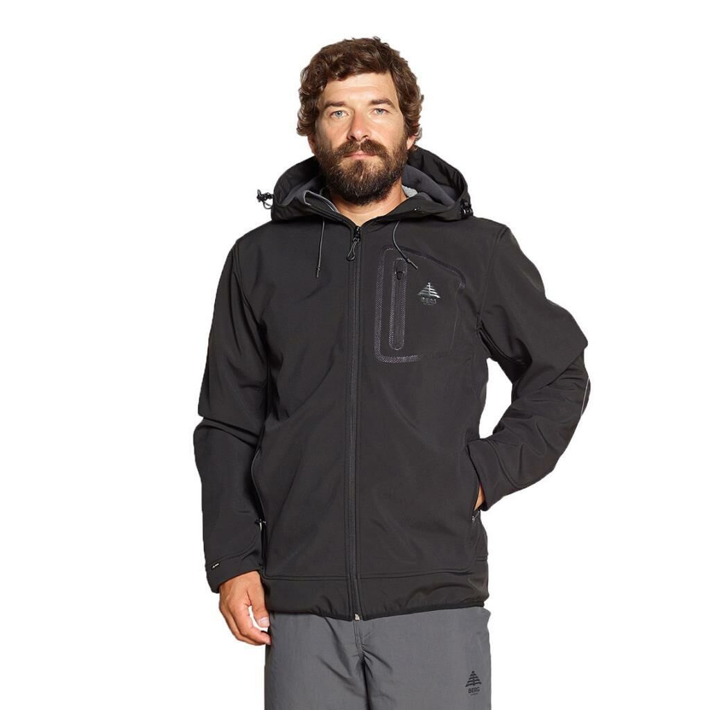 Berg Yukon Erkek Softshell Erkek Ceket SİYAH - L