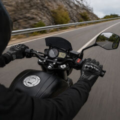 FreeCamp Power Tam Parmak Motosiklet Eldiveni EN 13594-SİYAH-GRİ