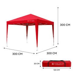 FreeCamp Sevilla AND1024 300x300cm Polyester Otomatik Tente-KIRMIZI