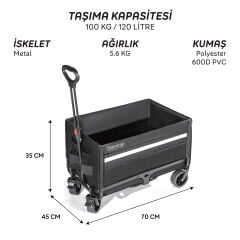 FreeCamp Nest 300 Katlanır Kilit Tekerli Wagon Araba