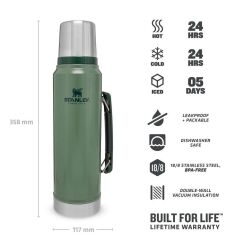 Stanley Klasik Vakumlu Çelik Termos 1 L Yeşil
