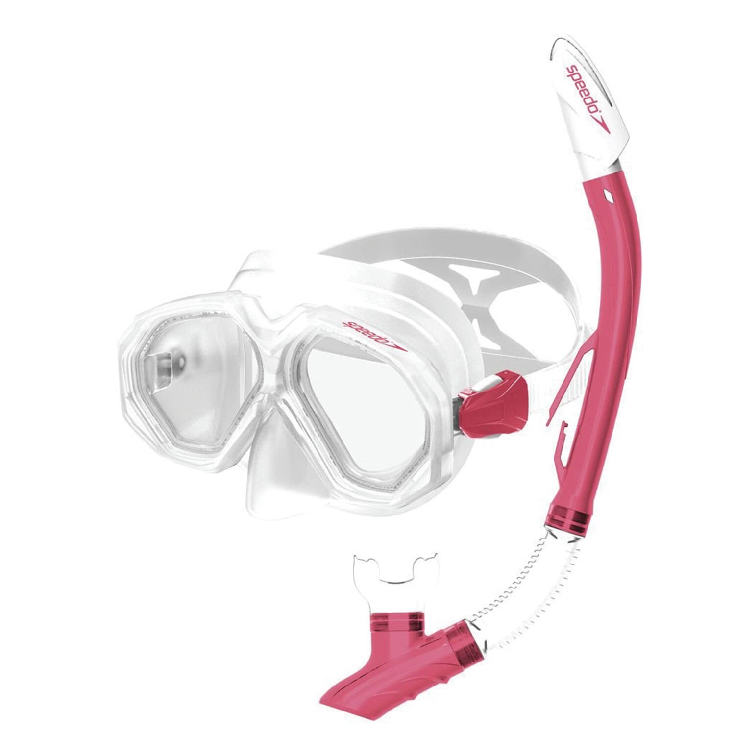 Speedo Yetişkin Maske & Şnorkel Set-KIRMIZI