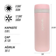 Igloo Squid Termos 600ml-PEMBE