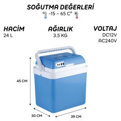 IcePeak Wismar Oto Buzdolabı 12/220V 24 Litre
