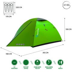 FreeCamp BEAST 3 - 3 Mevsim 3 Kişilik Çadır