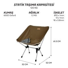 FreeCamp Jett Katlanır Sandalye-KAHVERENGİ