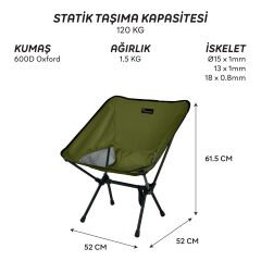 FreeCamp Jett Katlanır Sandalye-HAKİ