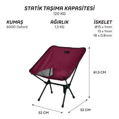 FreeCamp Jett Katlanır Sandalye-BORDO