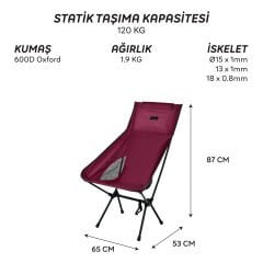 FreeCamp Waylay Katlanır Sandalye-BORDO