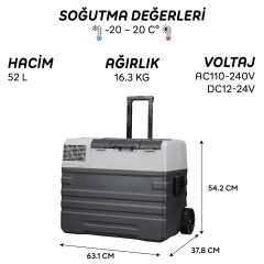 Icepeak Lizbon Kompresörlü Buzdolabı 52 Litre-GRİ