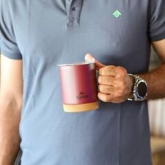 Igloo Cork Mug 350ml-BORDO