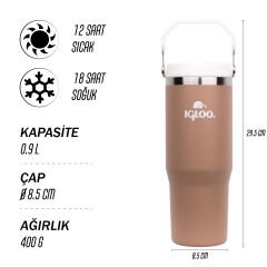 Igloo Powder Termos 900ml- KAHVERENGİ-BEYAZ