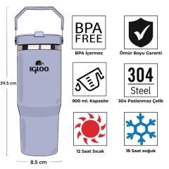 Igloo Powder Termos 900ml-DUMAN MAVİ
