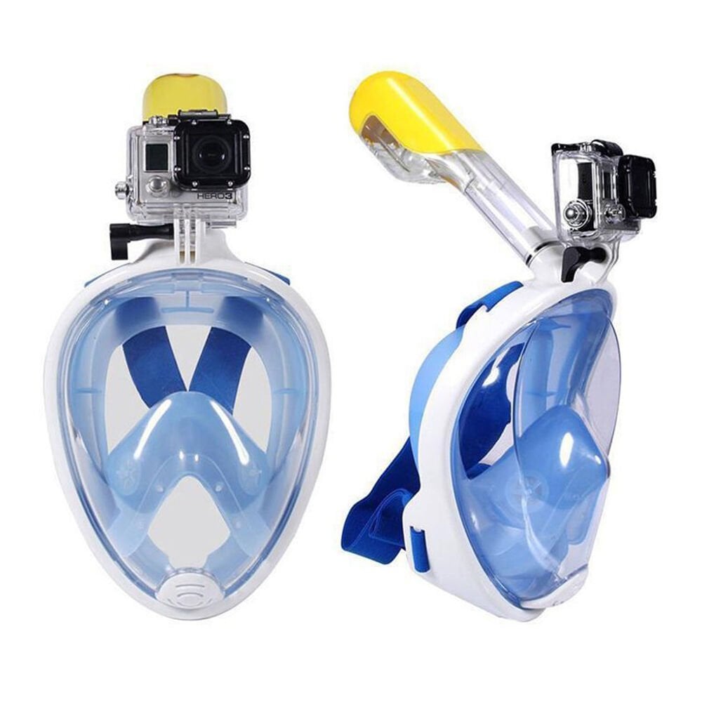 Amphibian Full Face Dalış Maskesi Şnorkel-MAVİ