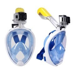 Amphibian Full Face Dalış Maskesi Şnorkel-MAVİ