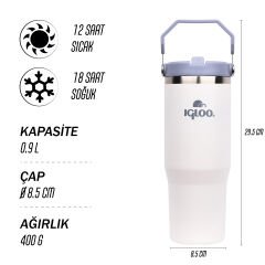 Igloo Powder Termos 900ml-MAVİ-BEYAZ